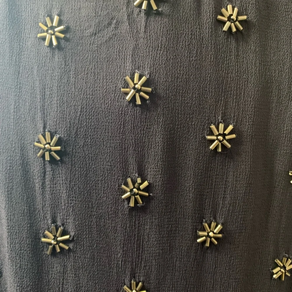 Free People Navy Blue Beaded Cutout Mini Club Dress - Picture 8 of 13